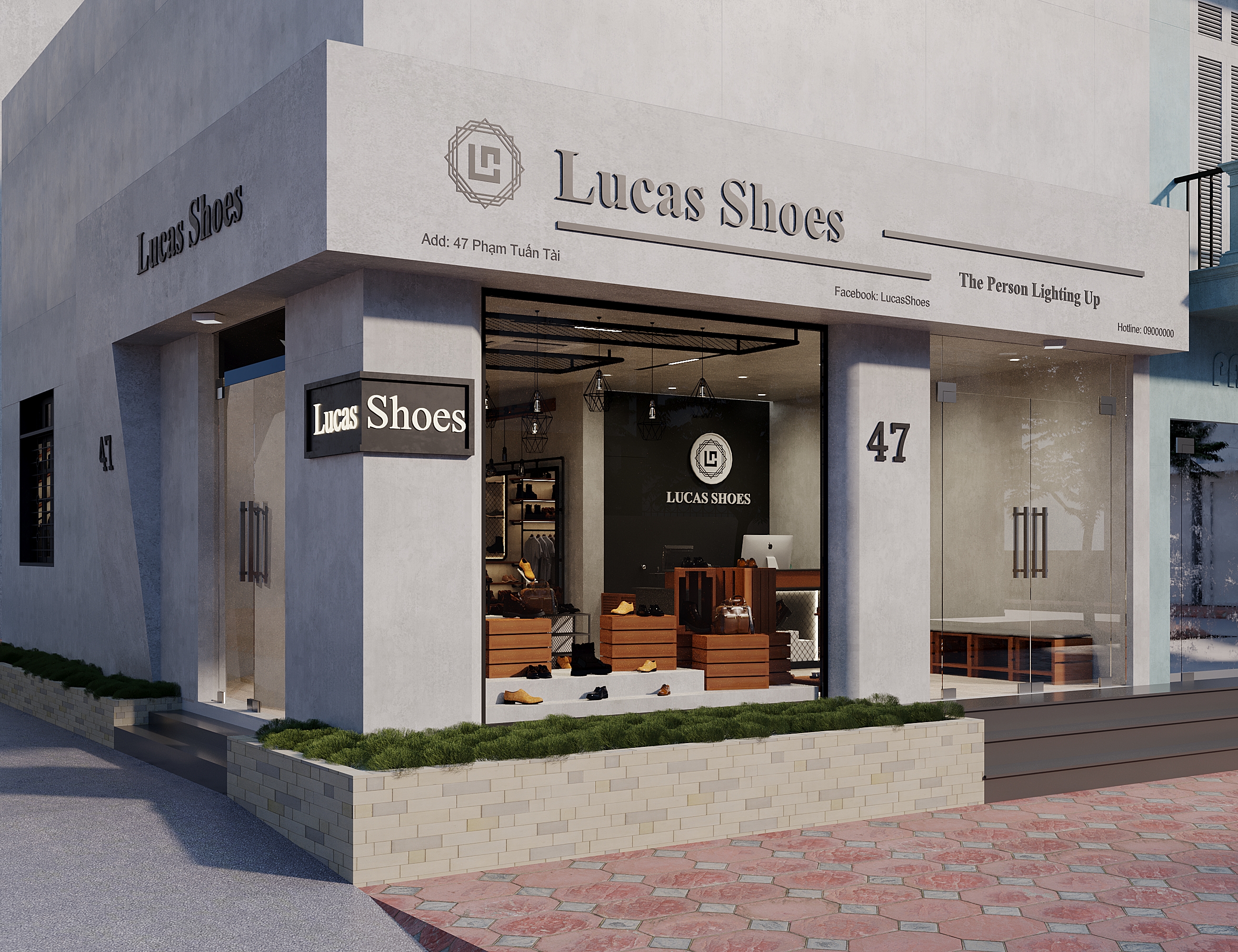 Thiết kế - Thi công Shop giày Lucas Shoes