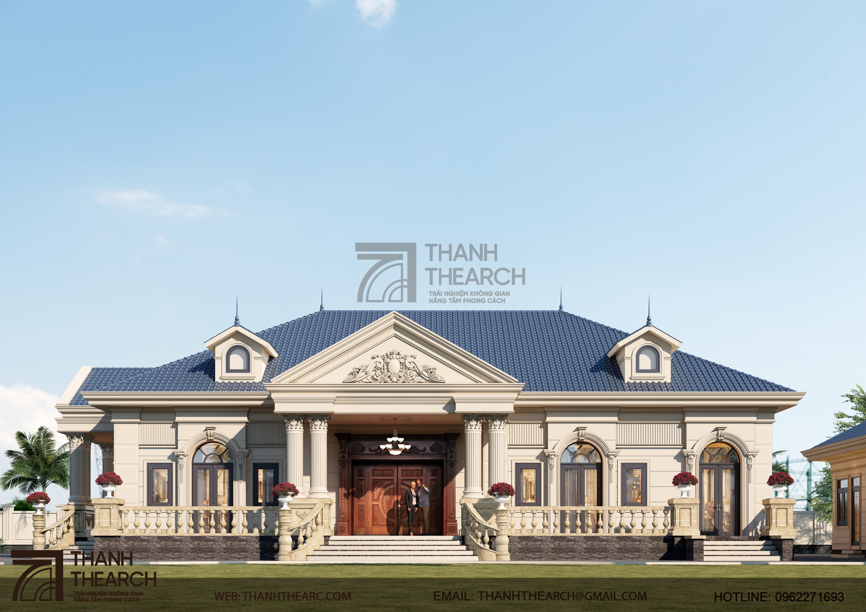 Nhà mái Nhật 1 tầng Tân cổ điển