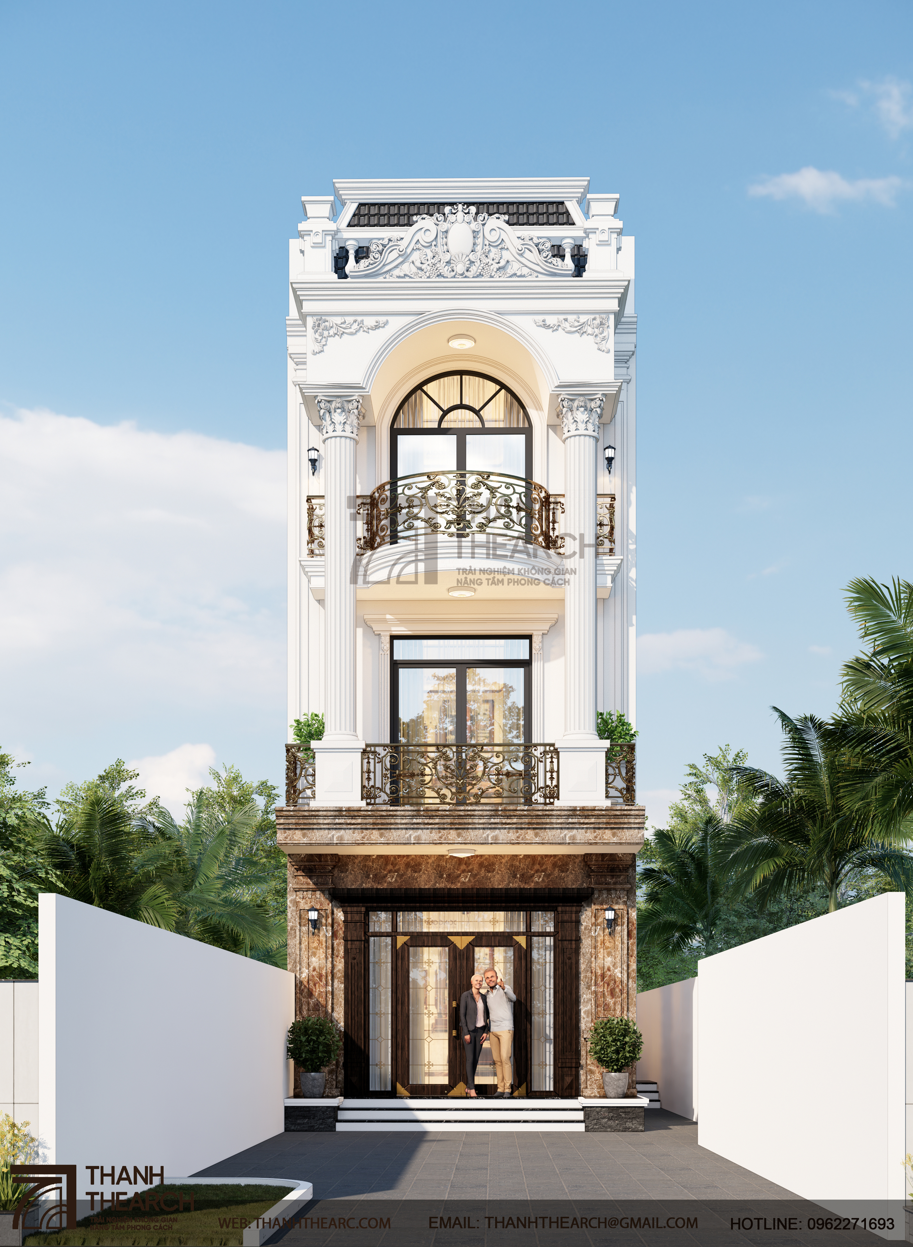 Nhà ống 3 tầng Tân cổ điển