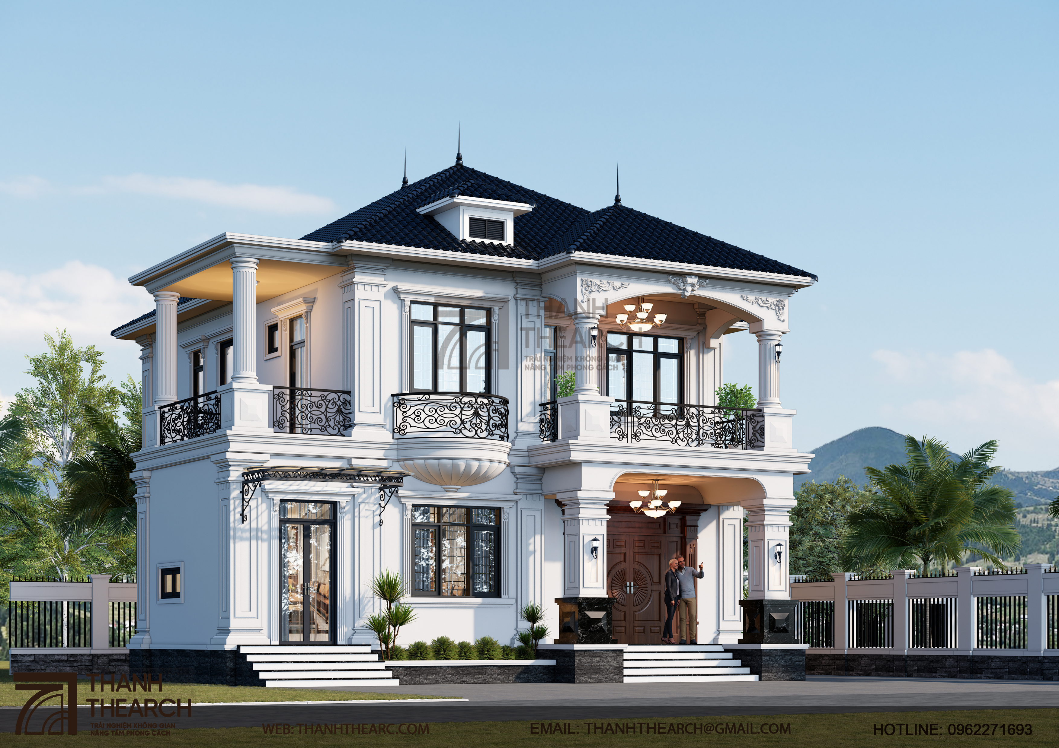 Biệt thự - 2 tầng - Mái Nhật - Tân cổ điển