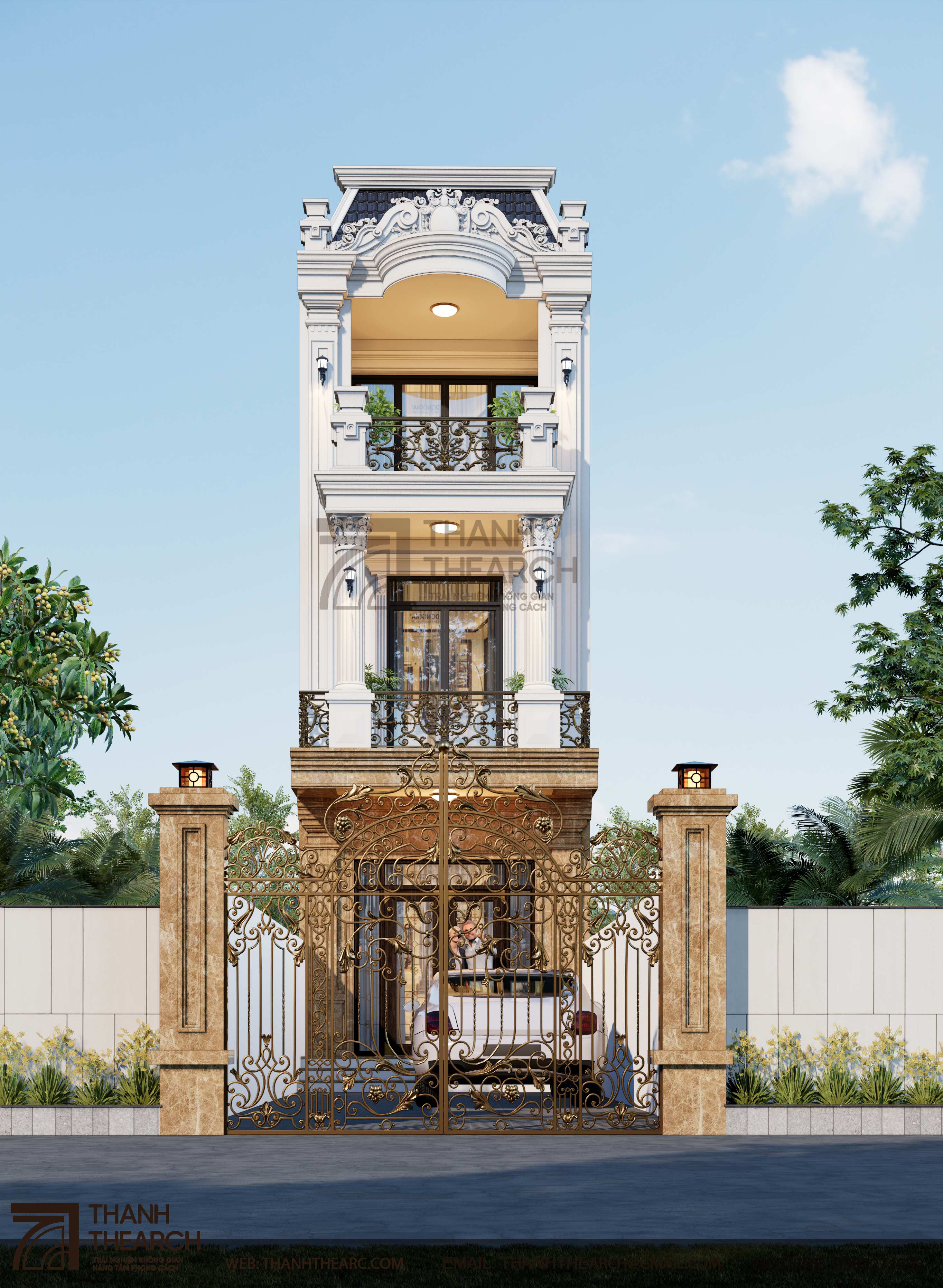 Nhà phố 3 tầng - Tân cổ điển